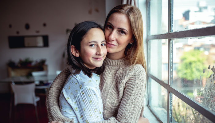 mother and daughter hug